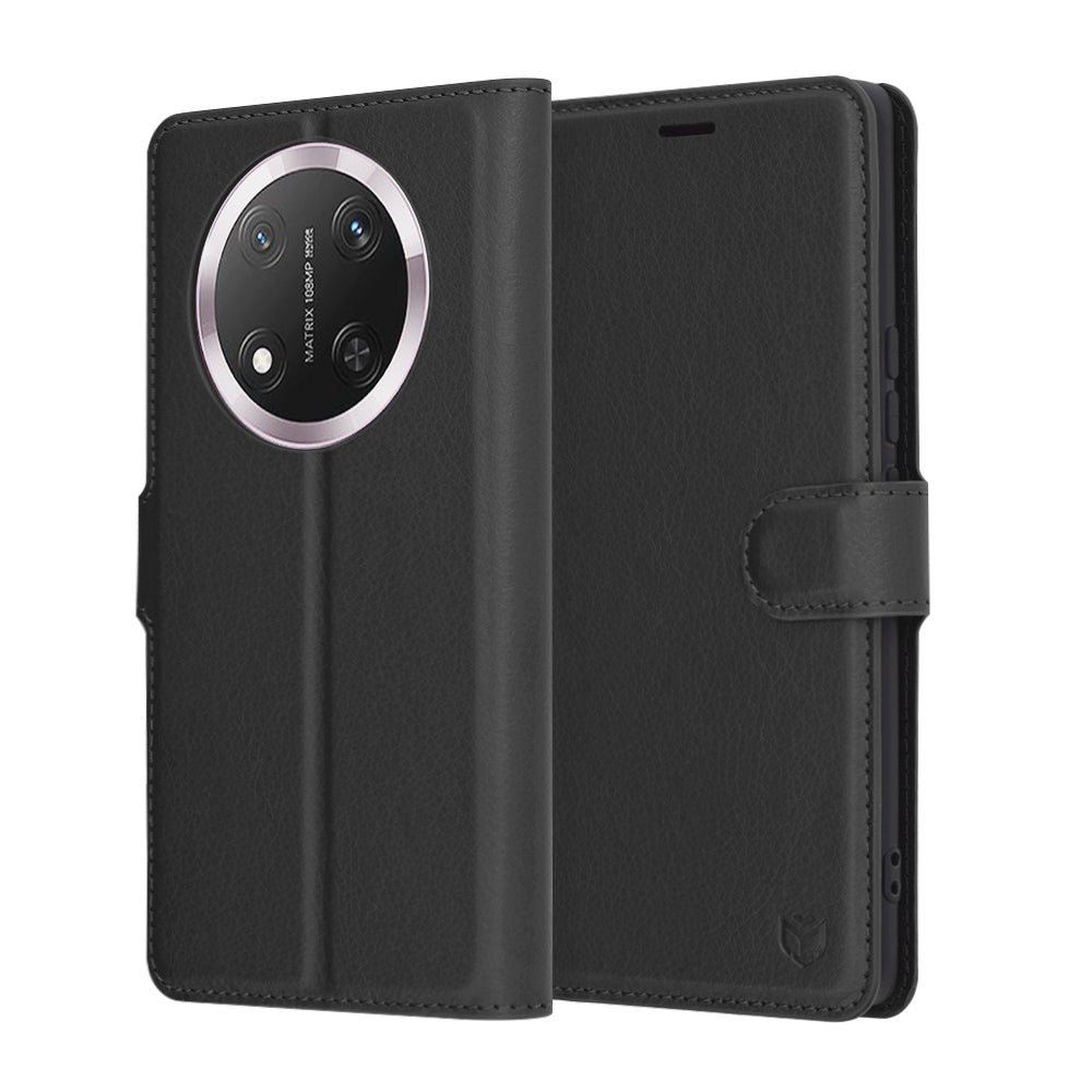 Custodia per Honor X9c / Magic7 Lite, Techsuit, Leather Folio, Nera
