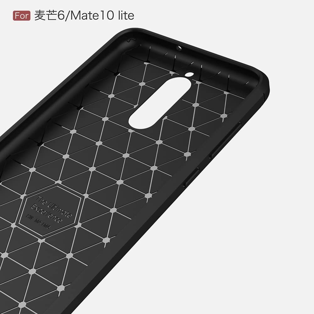Custodia per Huawei Mate 10 Lite, Techsuit, Carbonio, Nera