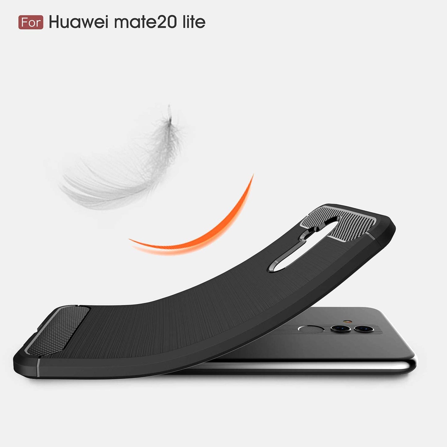 Custodia per Huawei Mate 20 Lite, Techsuit, Carbonio, Nera