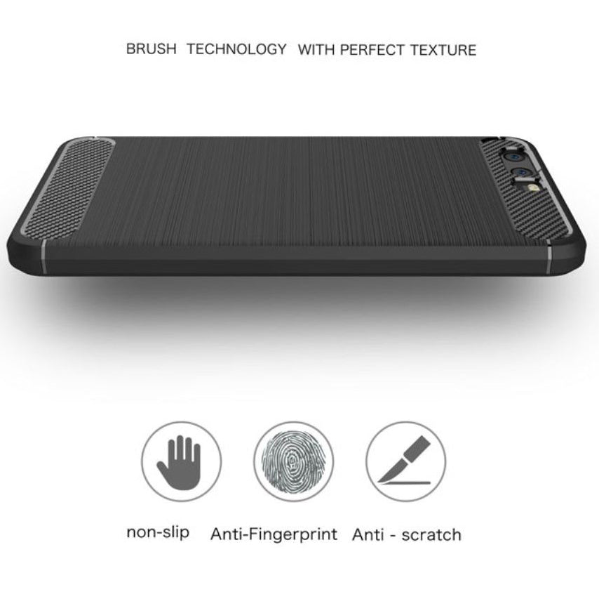 Custodia per Huawei P10, Techsuit, Carbonio, Nera