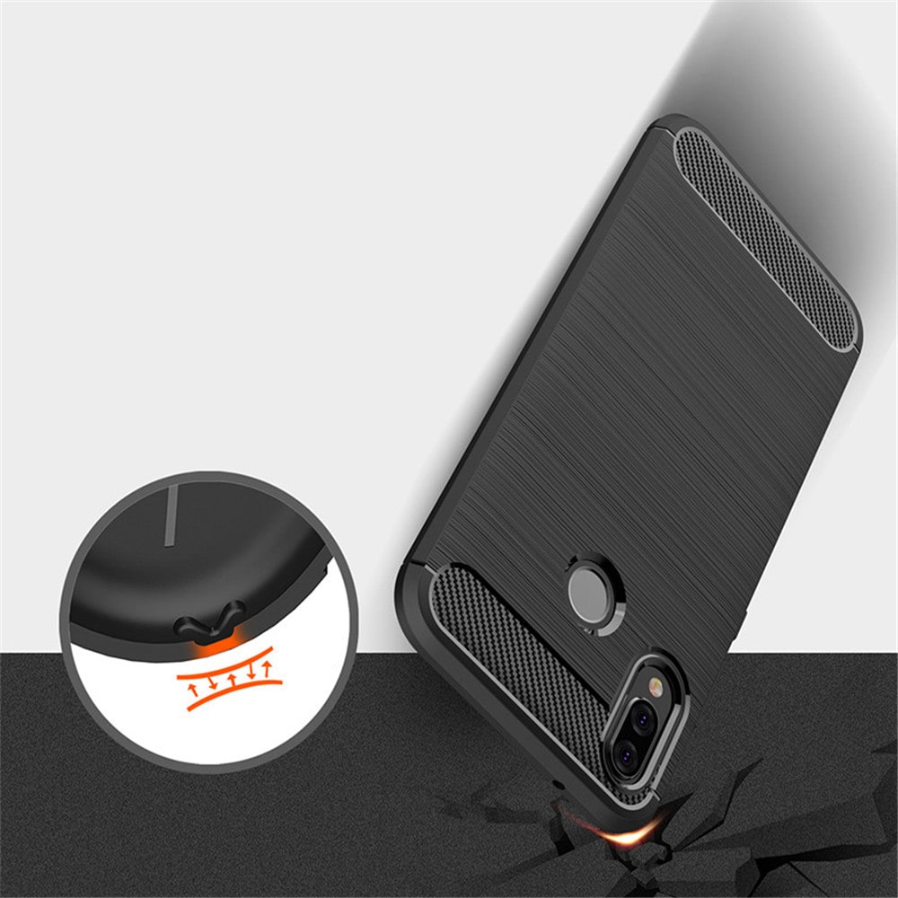 Custodia per Huawei P20 Lite, Techsuit, Carbonio, Nera