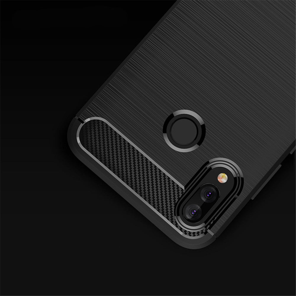 Custodia per Huawei P20 Lite, Techsuit, Carbonio, Nera