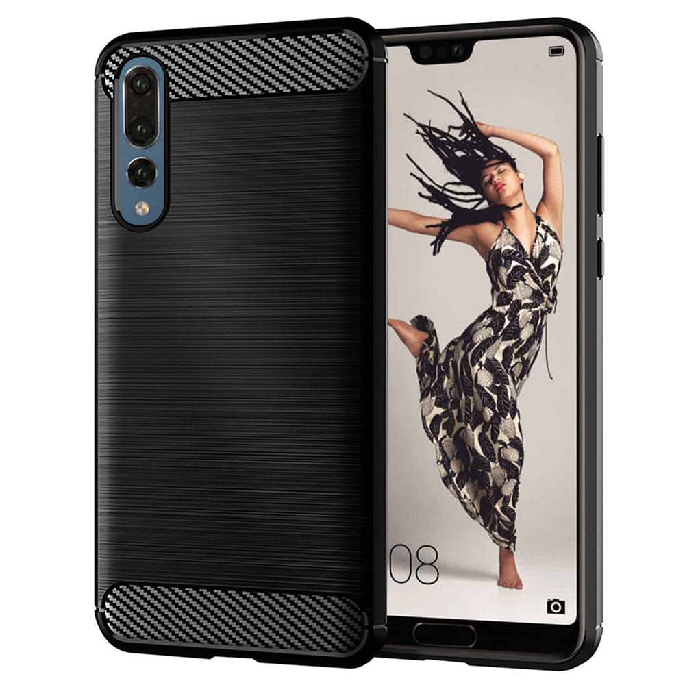 Custodia per Huawei P20 Pro, Techsuit, Carbonio, Nera