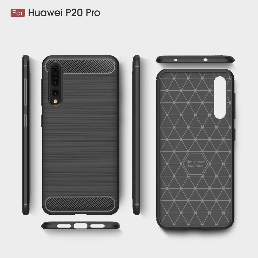 Custodia per Huawei P20 Pro, Techsuit, Carbonio, Nera
