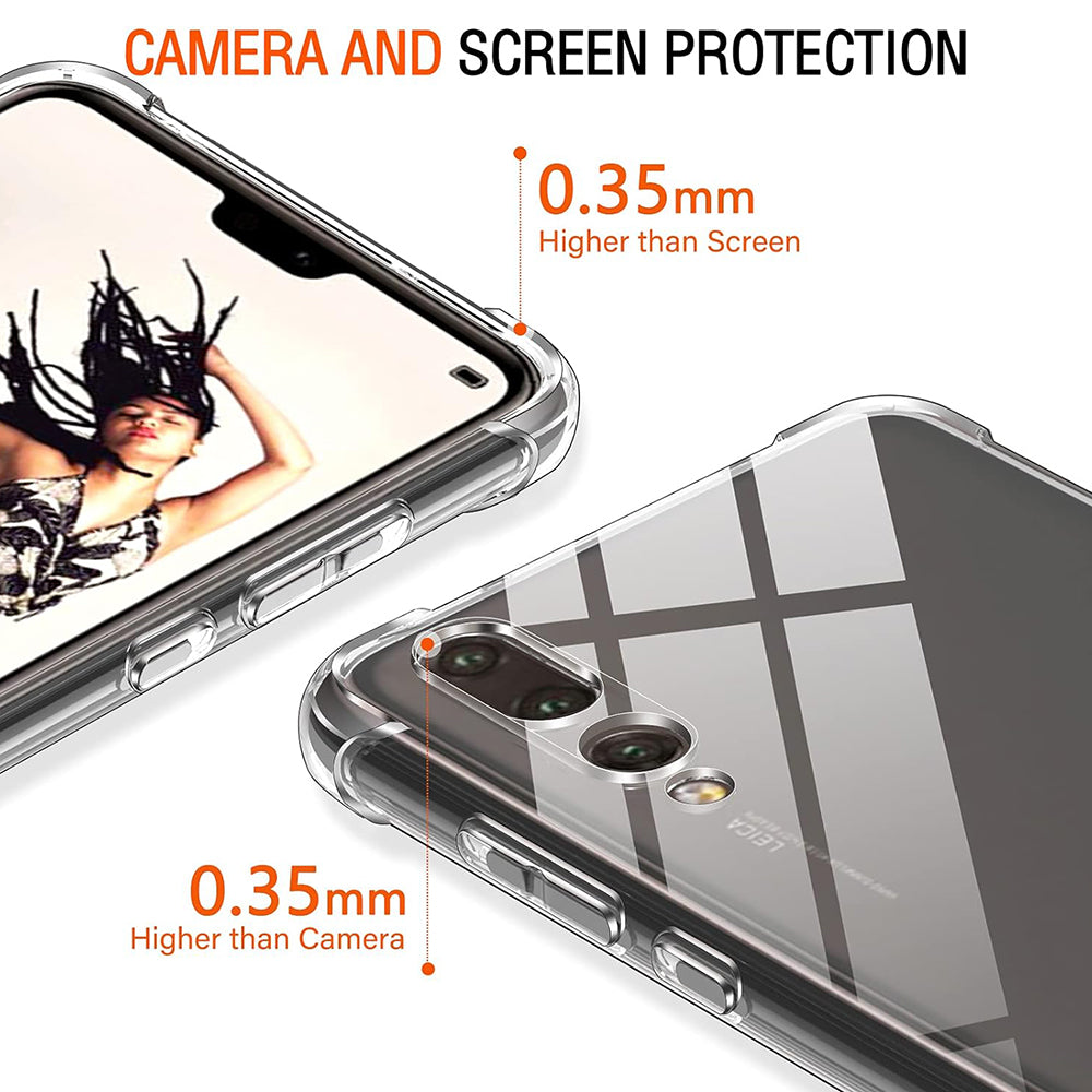 Custodia per Huawei P20 Pro, Techsuit, Shockproof Clear, Trasparente