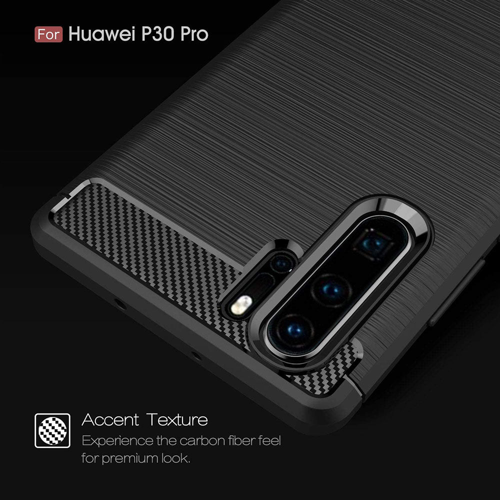 Custodia per Huawei P30 Pro New Edition / P30 Pro, Techsuit, Carbonio, Nera