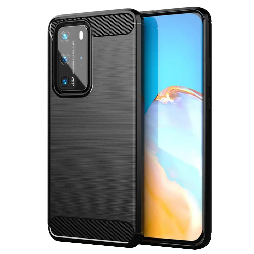 Custodia per Huawei P40 Pro, Techsuit, Carbonio, Nera