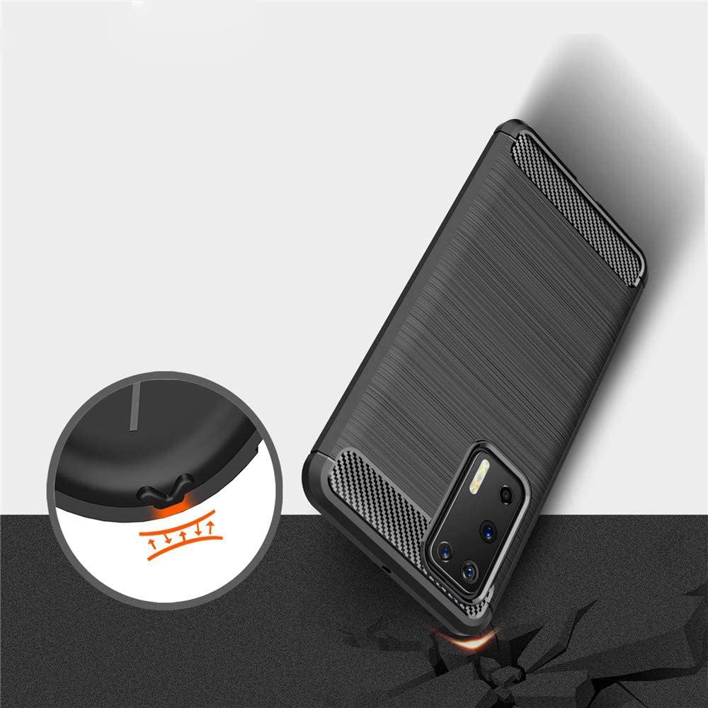 Custodia per Huawei P40 Pro, Techsuit, Carbonio, Nera
