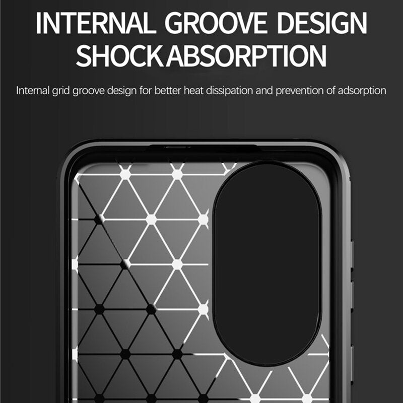 Custodia per Huawei P50 Pro, Techsuit, Carbonio, Nera