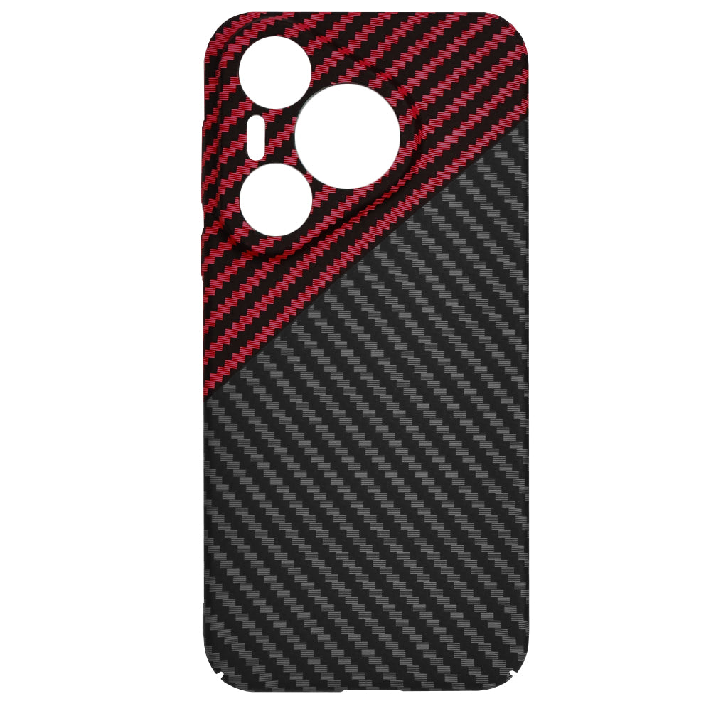 Custodia per Huawei Pura 70, Techsuit, Carbonite FiberShell, Nero Rosso