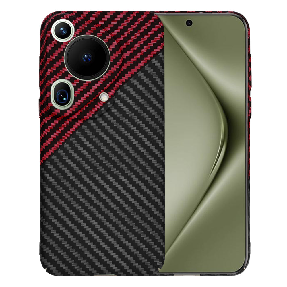 Custodia per Huawei Pura 70 Ultra, Techsuit, Carbonite FiberShell, Nero Rosso
