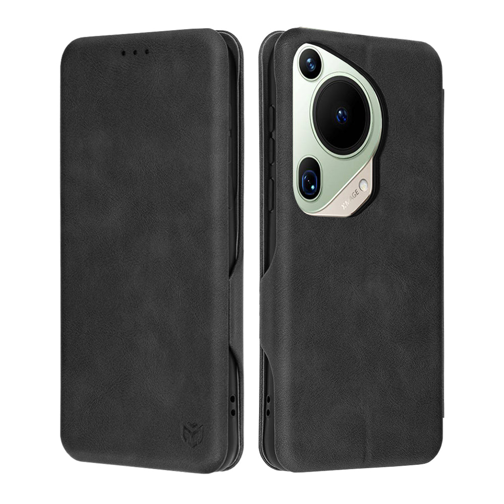 Custodia per Huawei Pura 70 Ultra, Techsuit, Safe Wallet Plus, Nera