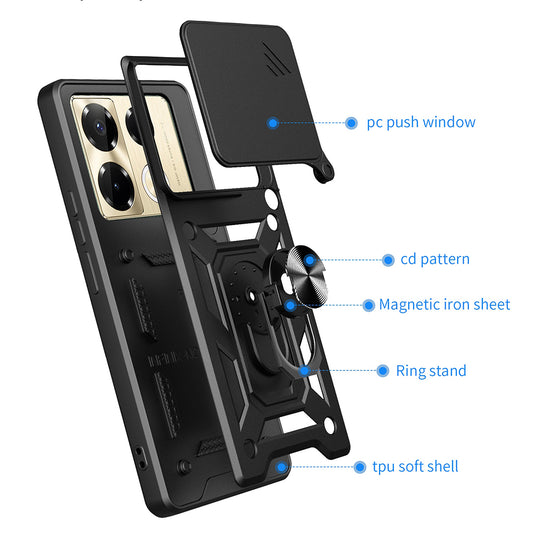 Custodia per Infinix Note 40 Pro+, Techsuit, CamShield, Rosa