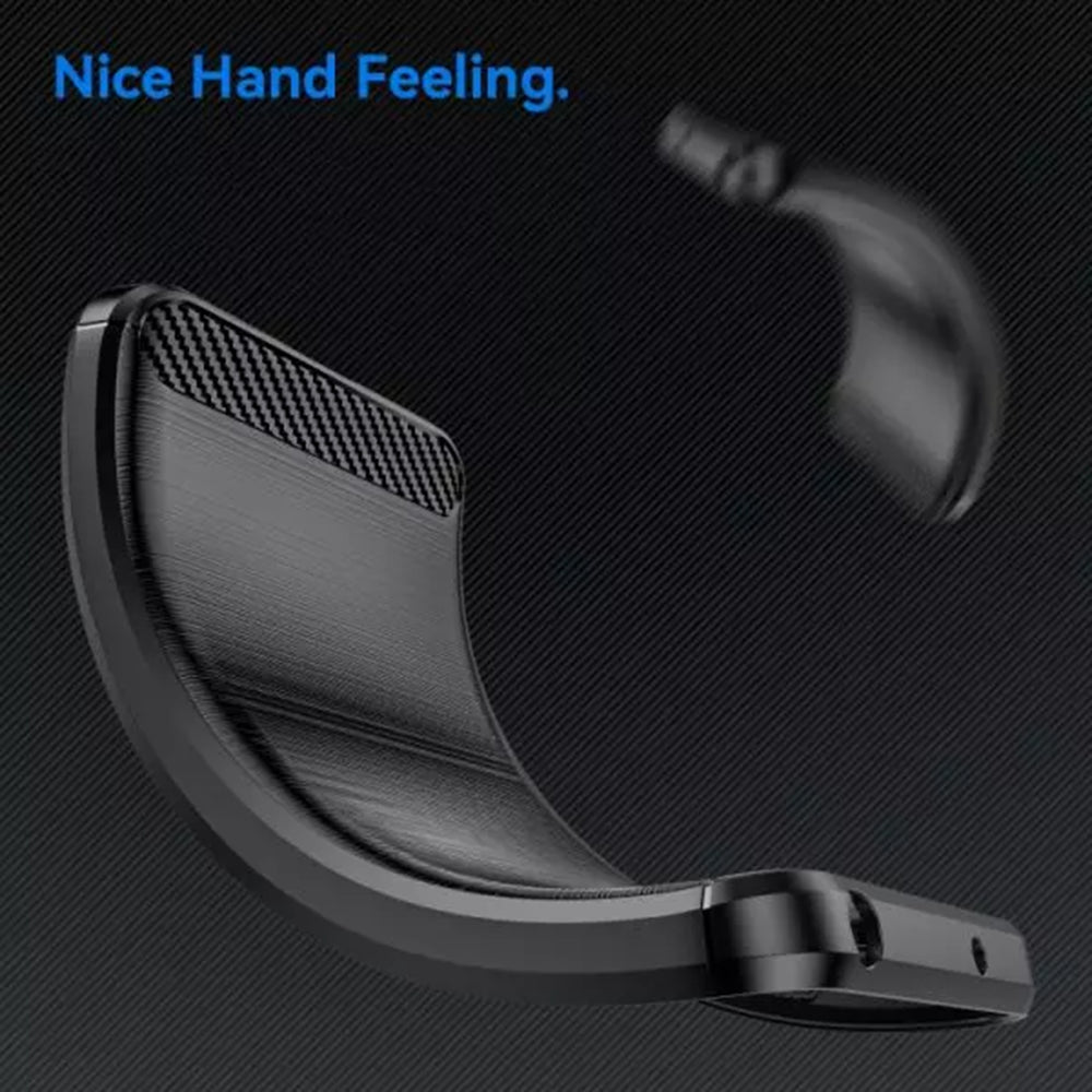 Custodia per Motorola Edge 30 Fusion, Techsuit, Carbonio, Nera