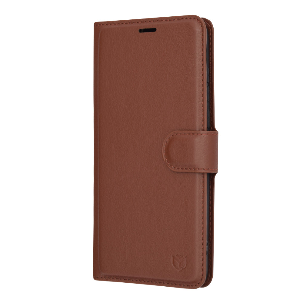 Custodia per Motorola Edge 30 Neo, Techsuit, Leather Folio, Marrone