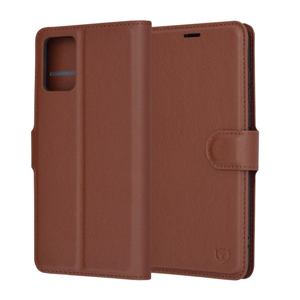 Custodia per Motorola Edge 30 Neo, Techsuit, Leather Folio, Marrone