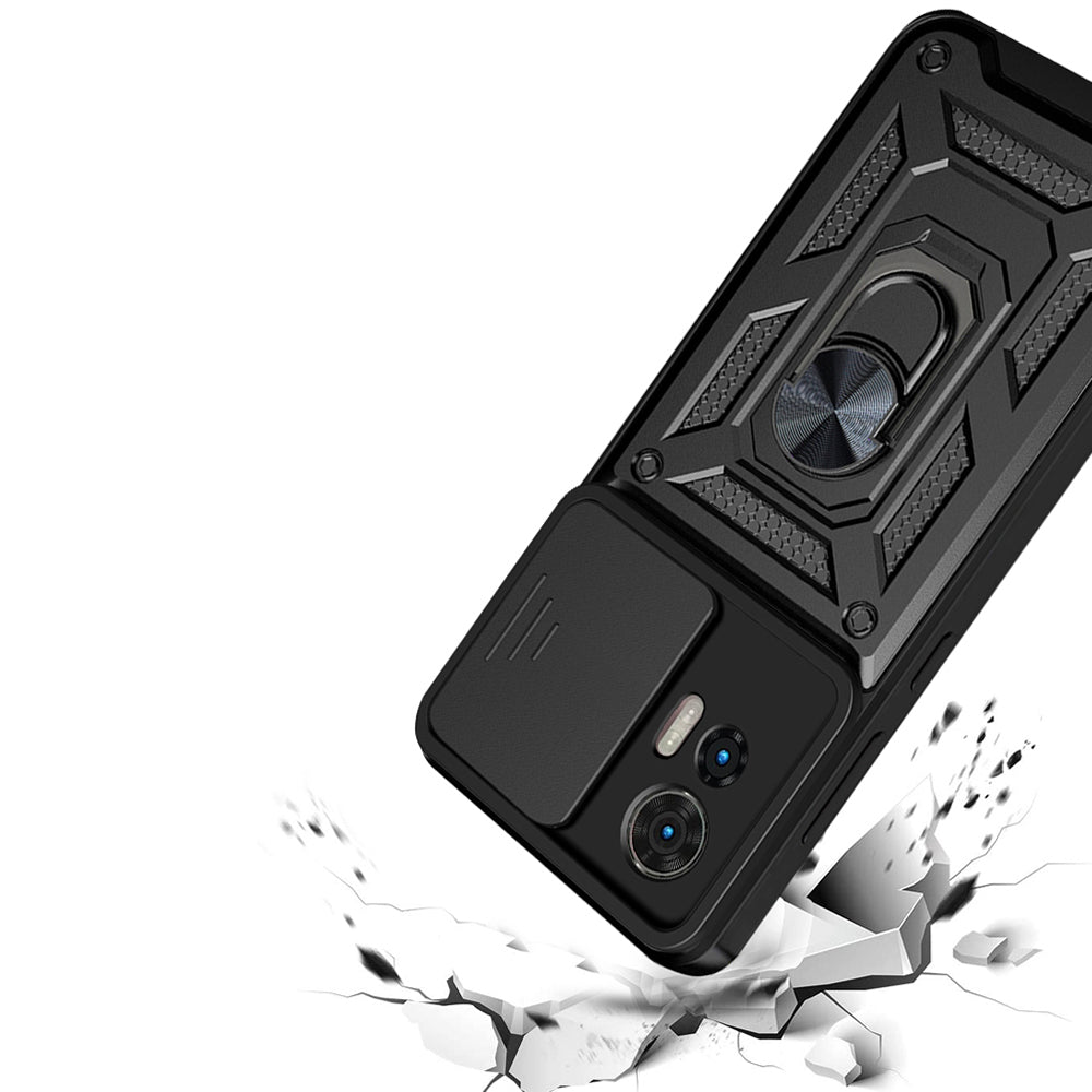 Custodia per Motorola Edge 50 Fusion, Techsuit, CamShield, Nera