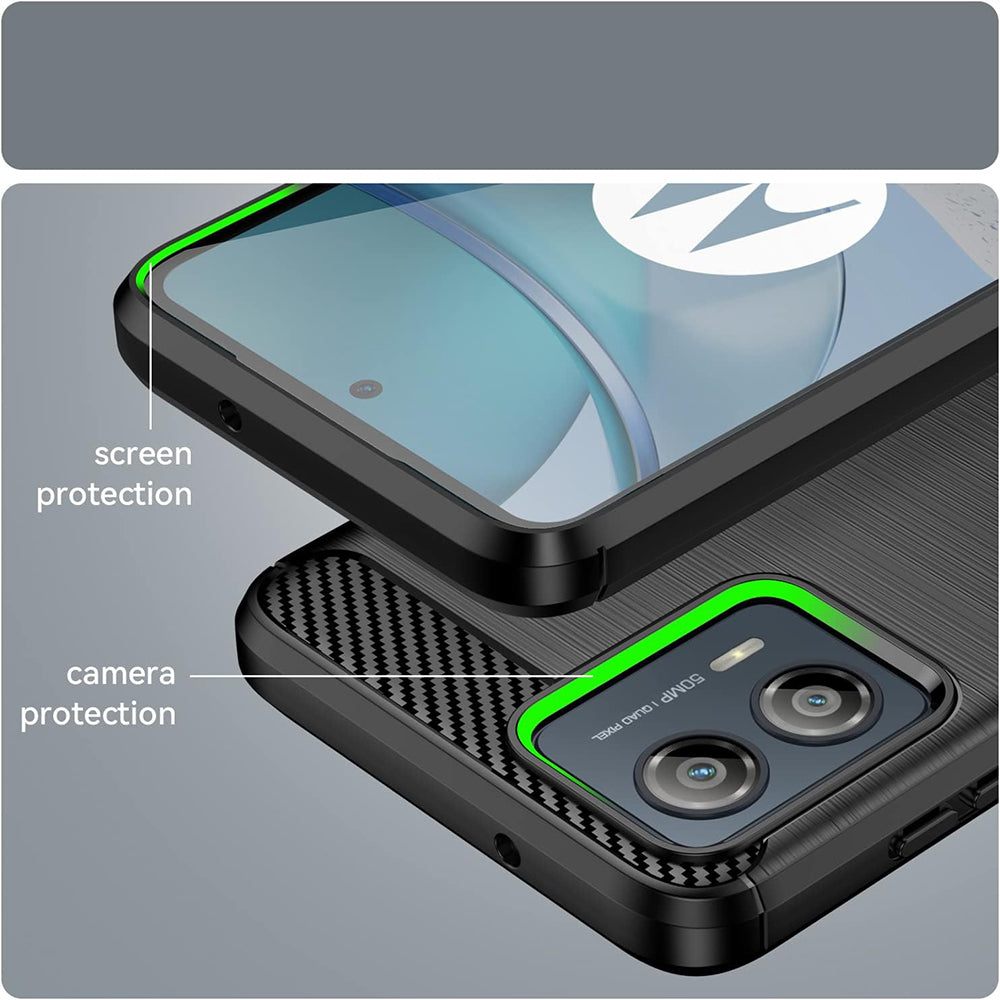 Custodia per Motorola Edge 50 Fusion, Techsuit, Carbonio, Nera