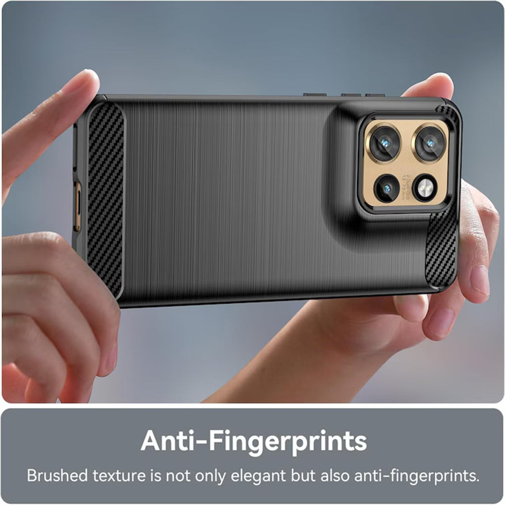 Custodia per Motorola Edge 50 Neo, Techsuit, Carbonio, Nera