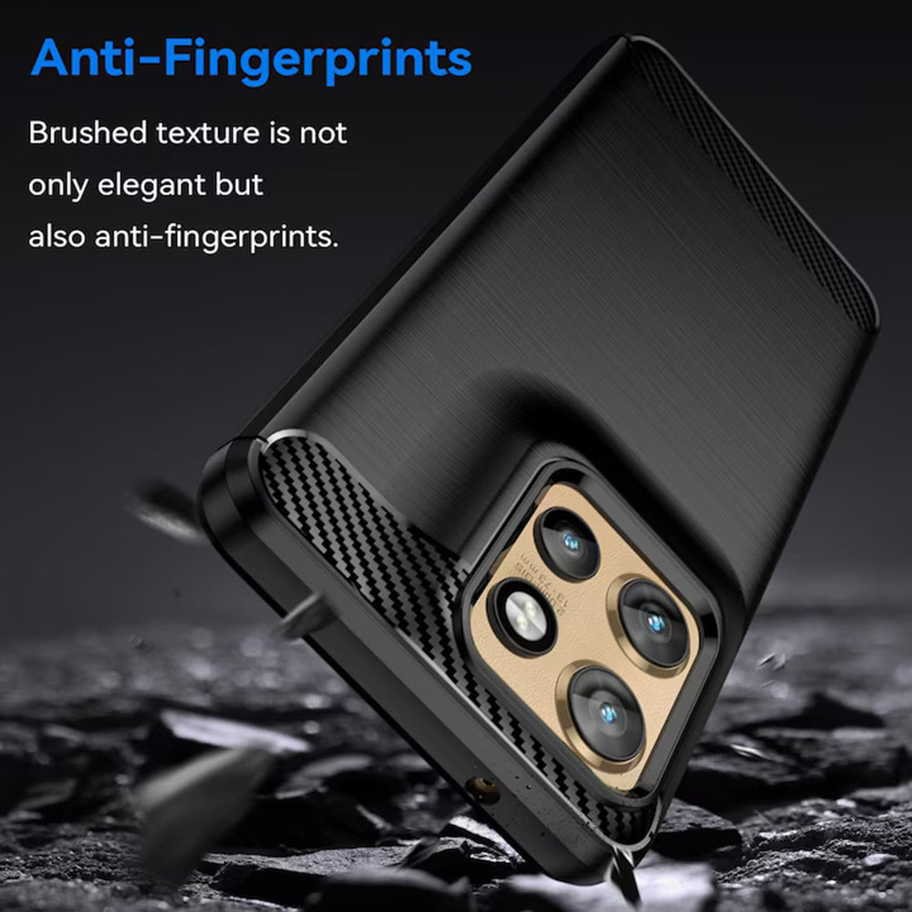 Custodia per Motorola Edge 50 Neo, Techsuit, Carbonio, Nera