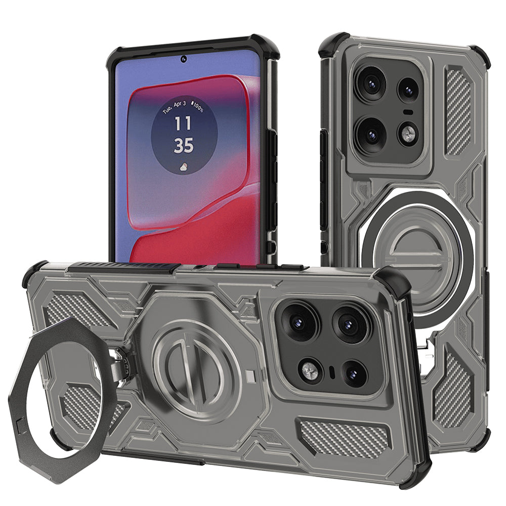 Custodia per Motorola Edge 50 Pro, Techsuit, Carbon Shield Pro, Fumo
