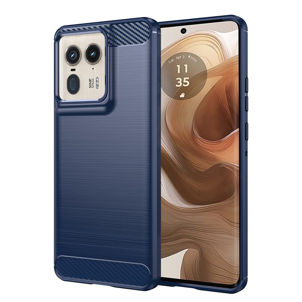 Custodia per Motorola Edge 50 Ultra, Techsuit, Carbonio, Blu