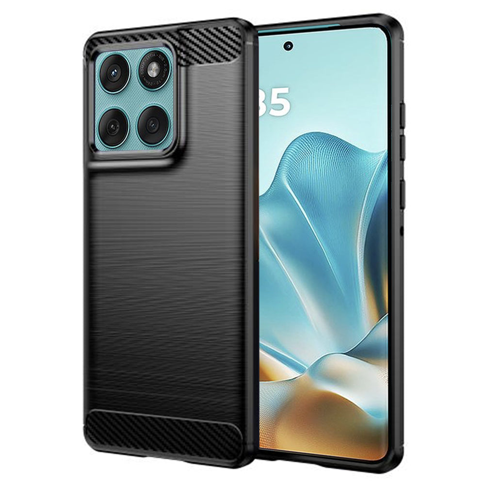 Custodia per Motorola Edge 60 Fusion / Edge 60, Techsuit, Carbonio, Nera