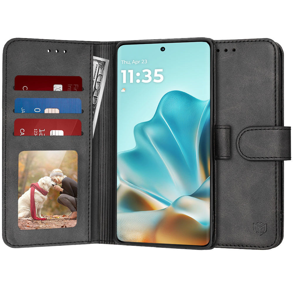 Custodia per Motorola Edge 60 Fusion / Edge 60, Techsuit, Diary Book, Nera