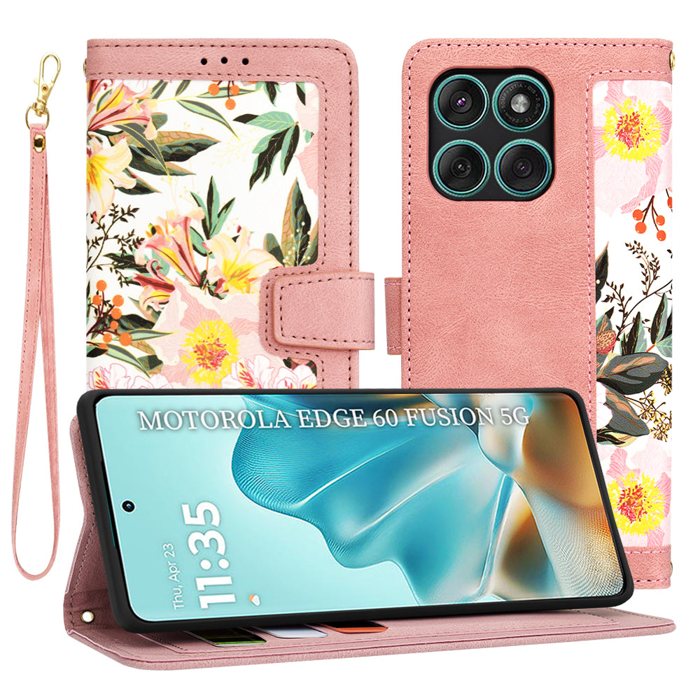 Custodia per Motorola Edge 60 Fusion / Edge 60, Techsuit, FlipCraft, Rosa