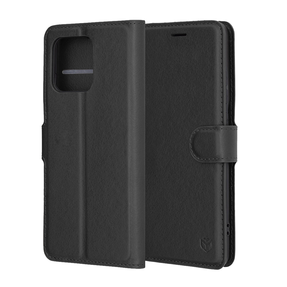 Custodia per Motorola Edge 60 Pro, Techsuit, Leather Folio, Nera
