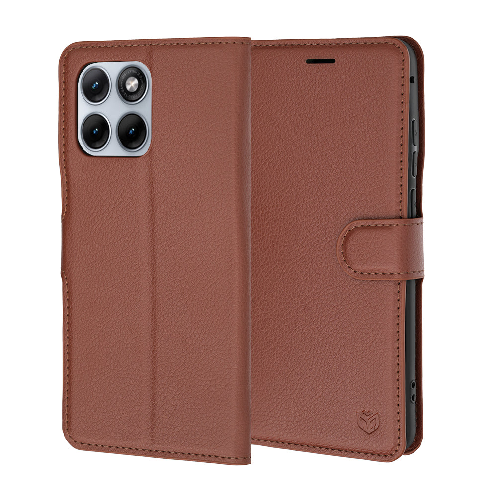 Custodia per Motorola Edge 70 Fusion, Techsuit, Leather Folio, Marrone