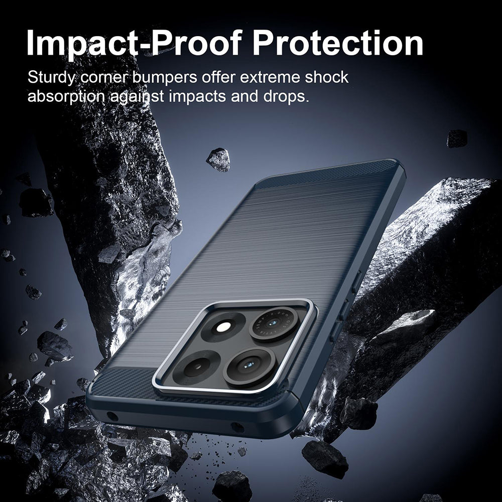 Custodia per Motorola Edge 70 Max, Techsuit, Carbonio, Blu