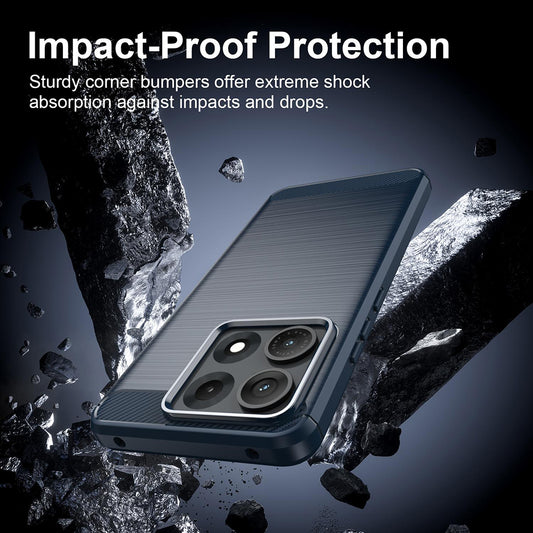 Custodia per Motorola Edge 70 Max, Techsuit, Carbonio, Blu