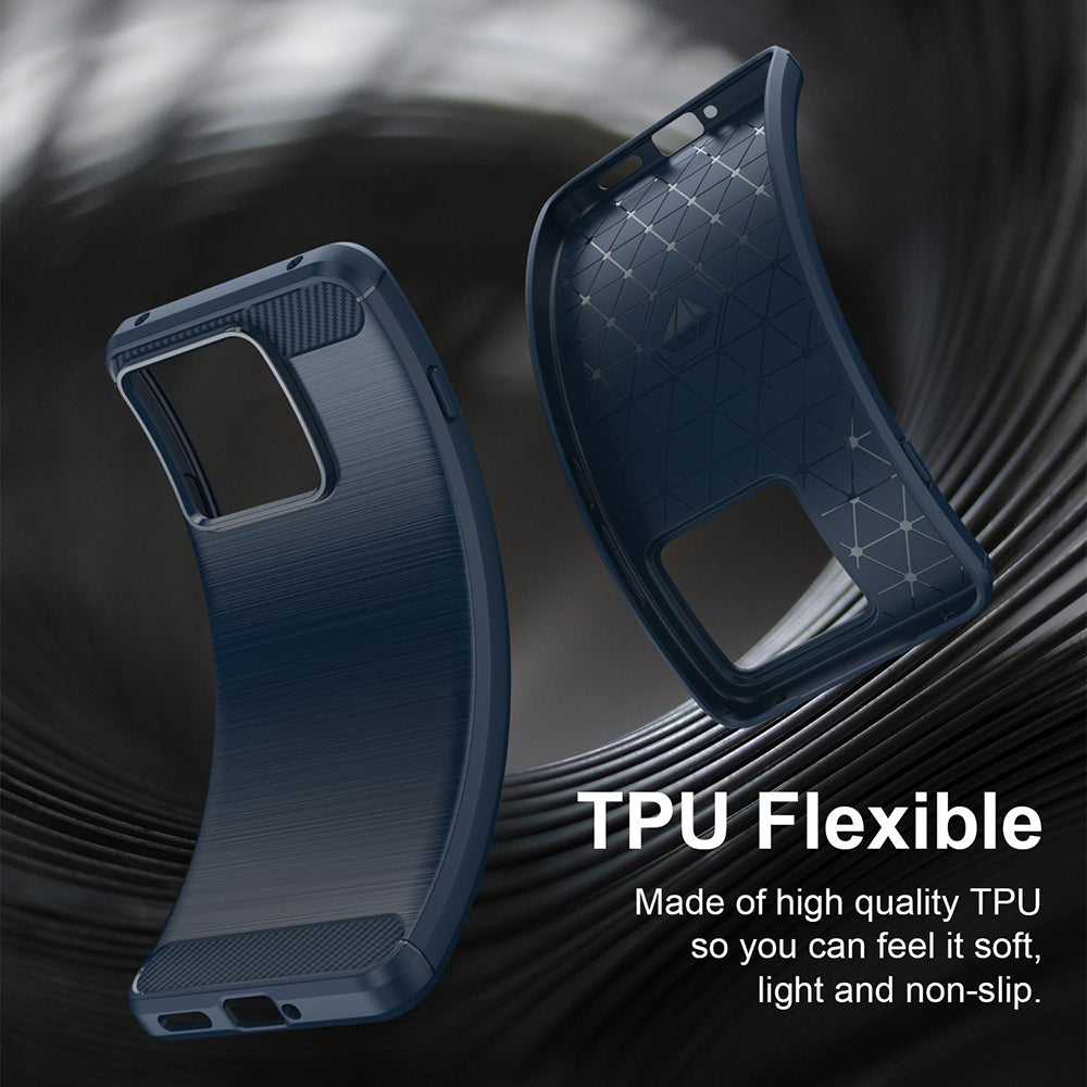 Custodia per Motorola Edge 70 Max, Techsuit, Carbonio, Blu