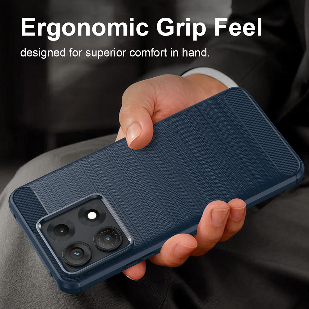Custodia per Motorola Edge 70 Max, Techsuit, Carbonio, Blu