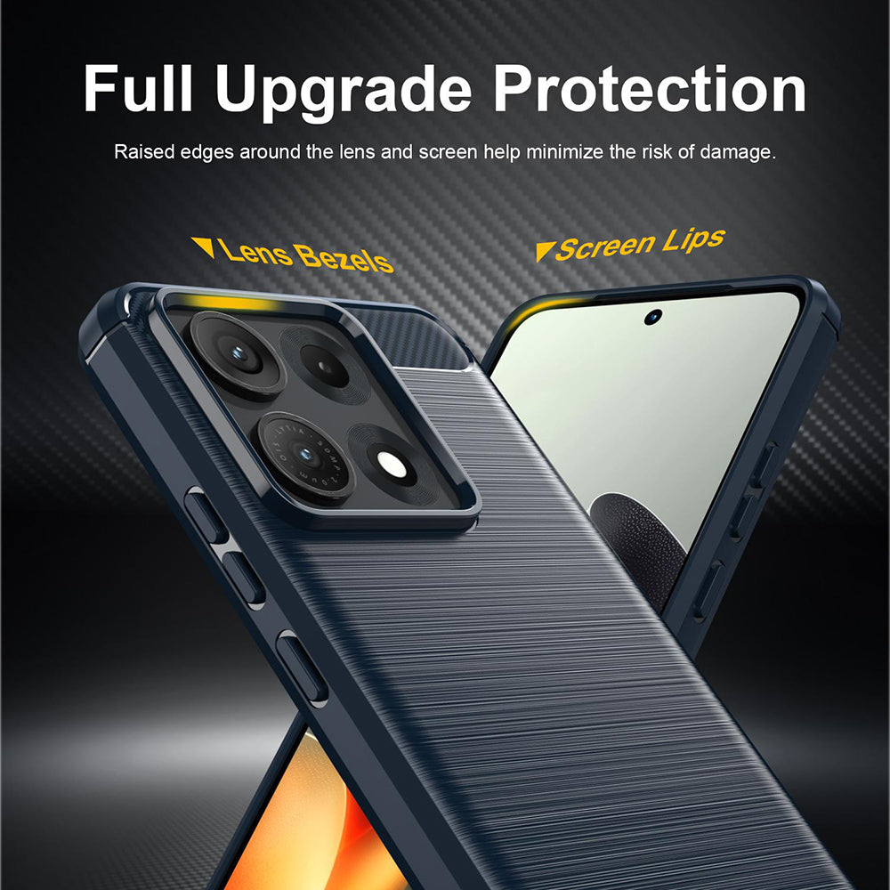 Custodia per Motorola Edge 70 Max, Techsuit, Carbonio, Blu