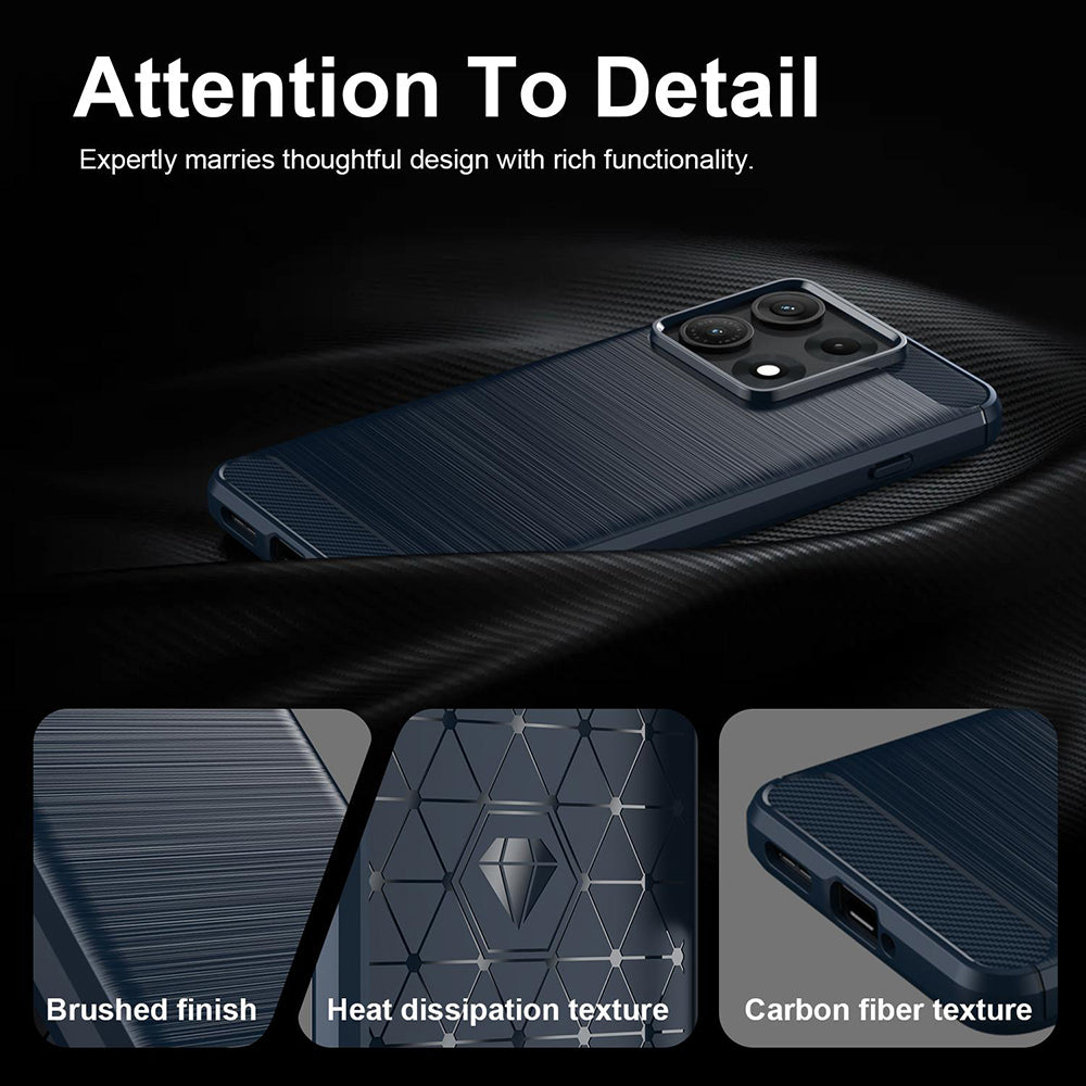 Custodia per Motorola Edge 70 Max, Techsuit, Carbonio, Blu