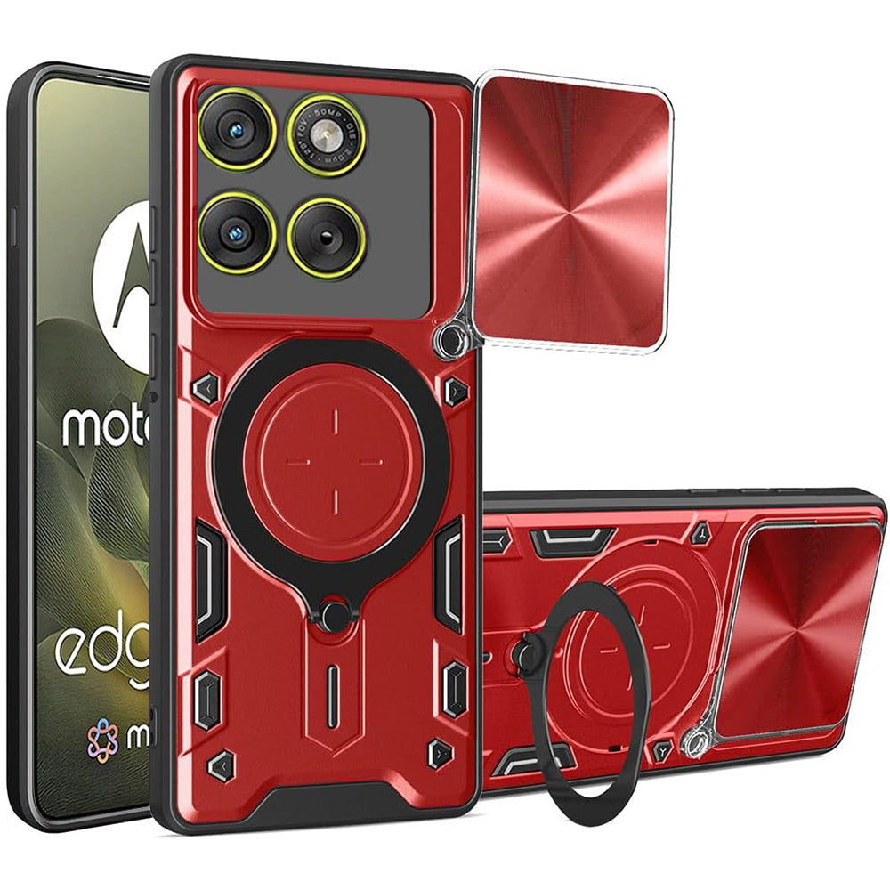 Custodia per Motorola Edge 70, Techsuit, CamGuard Pro, Rossa