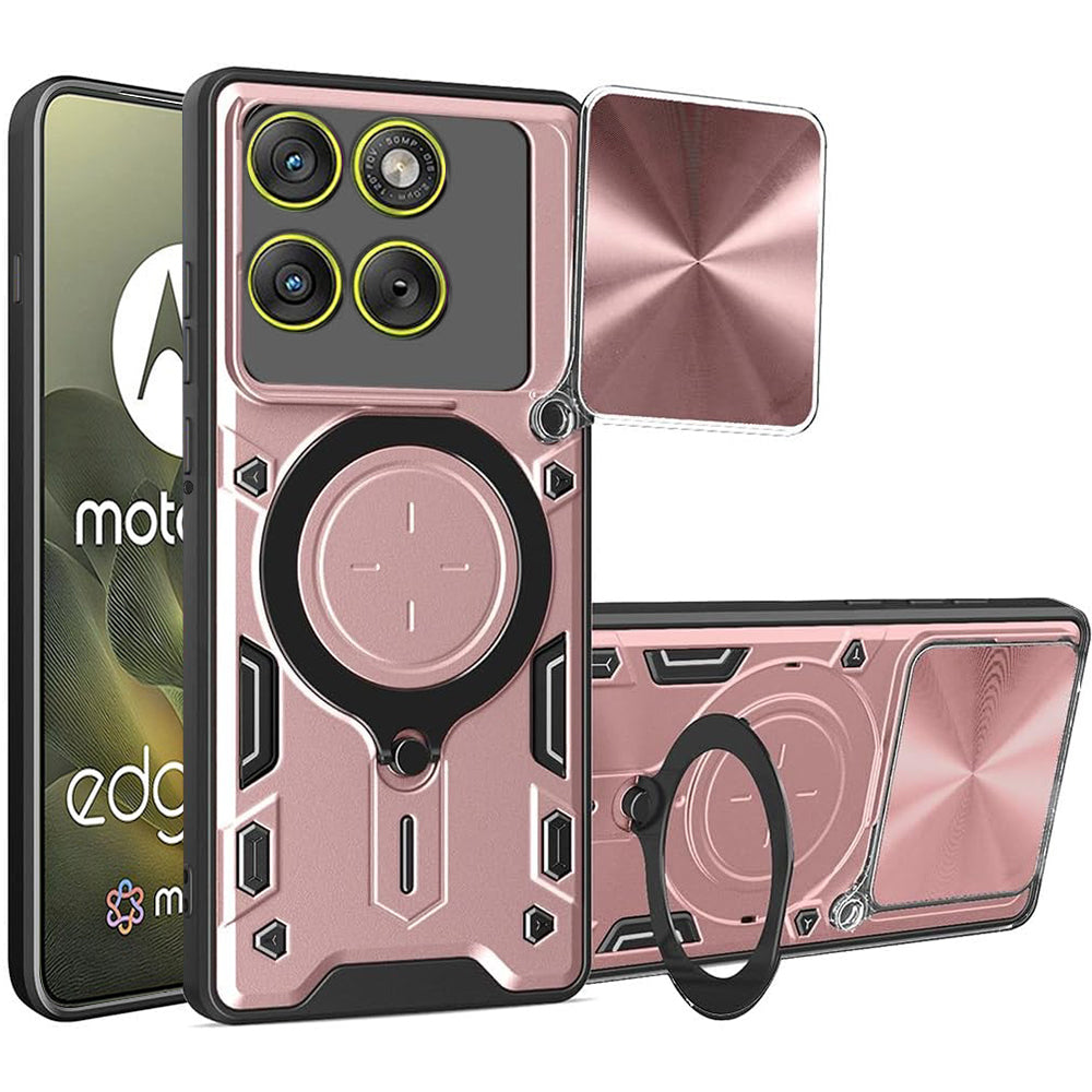 Custodia per Motorola Edge 70, Techsuit, CamGuard Pro, Rosa Dorato