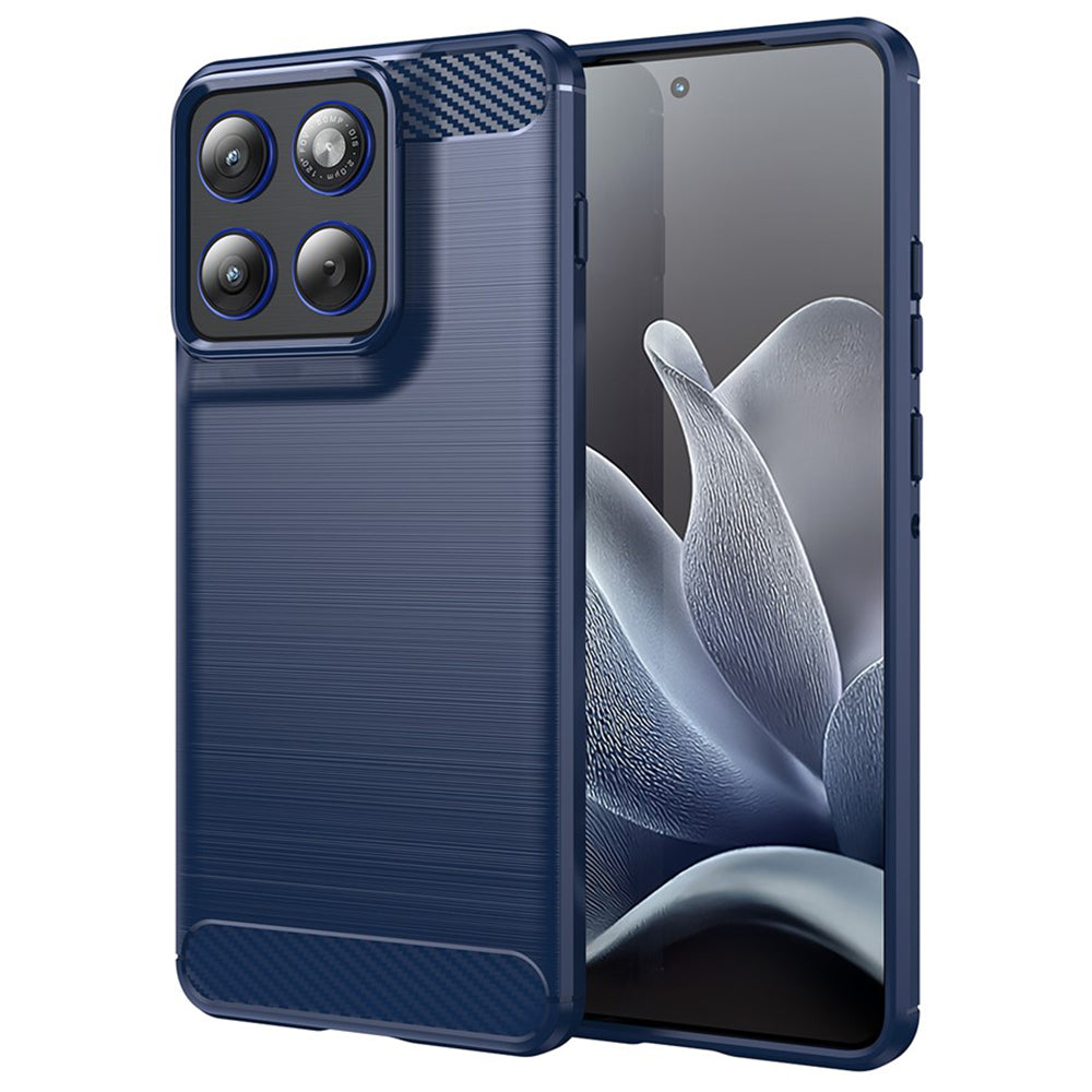 Custodia per Motorola Edge 70, Techsuit, Carbonio, Blu