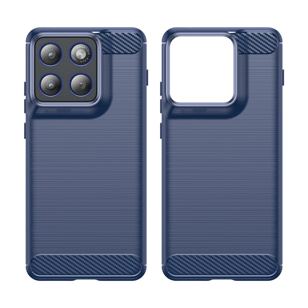 Custodia per Motorola Edge 70, Techsuit, Carbonio, Blu