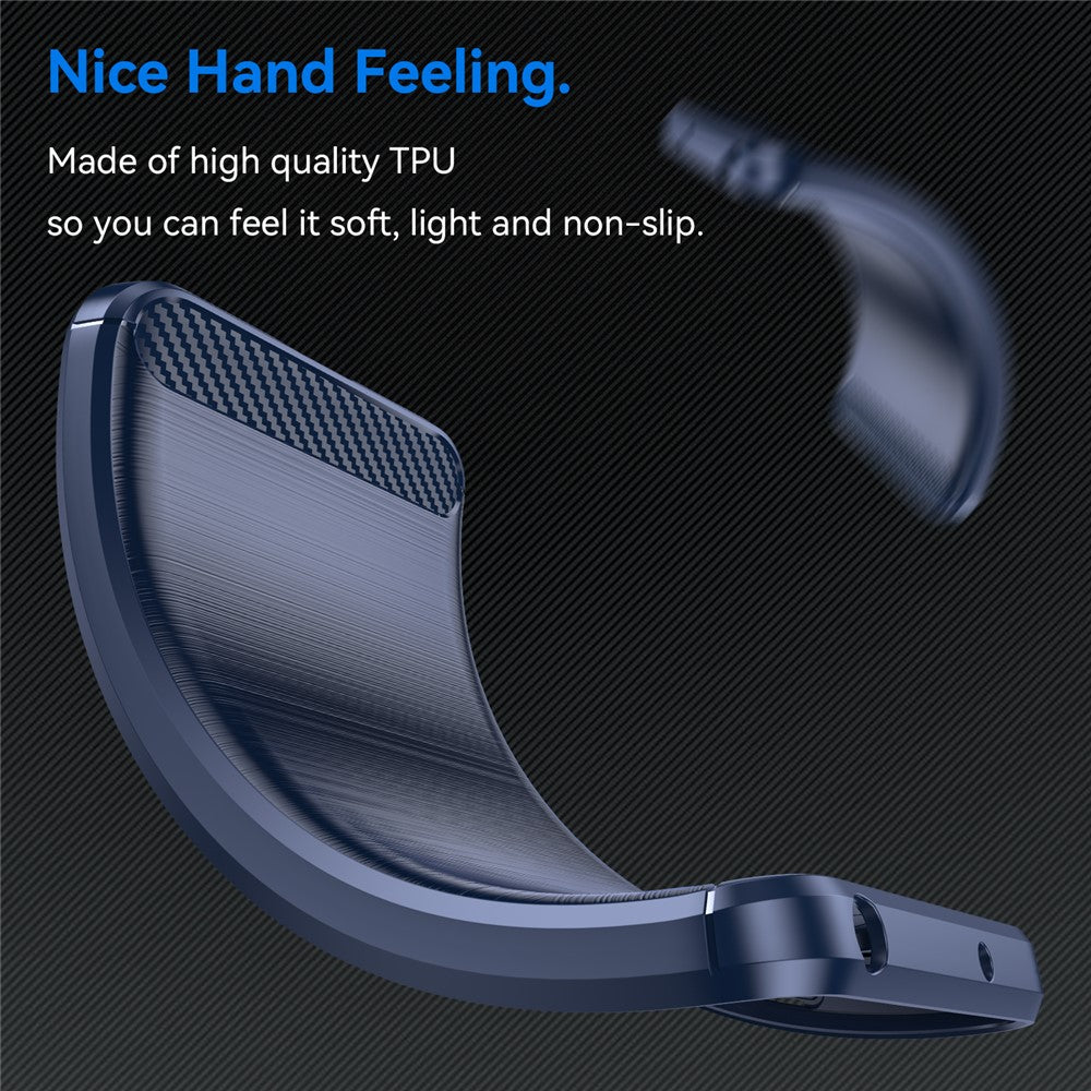 Custodia per Motorola Edge 70, Techsuit, Carbonio, Blu