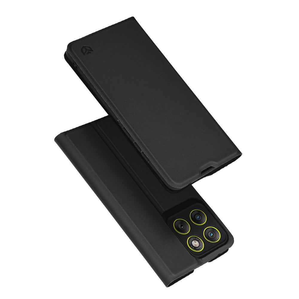 Custodia per Motorola Edge 70, Techsuit, Magskin Book, Nera