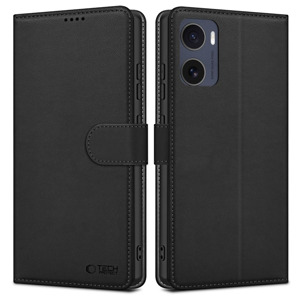 Custodia per Motorola Moto E15 / G05, Tech-Protect, Wallet, Nera
