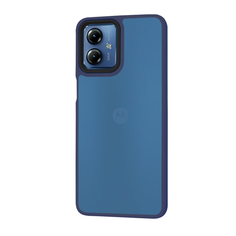 Custodia per Motorola Moto G14, Techsuit, HaloFrost, Blu Navy