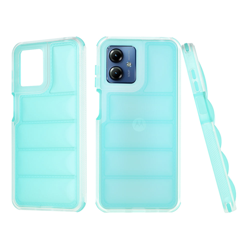 Custodia per Motorola Moto G14, Techsuit, Wave Shield, Turchese