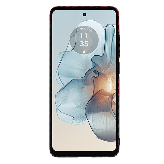 Custodia per Motorola Moto G24 Power, Techsuit, Carbonite FiberShell, Nero Rosso