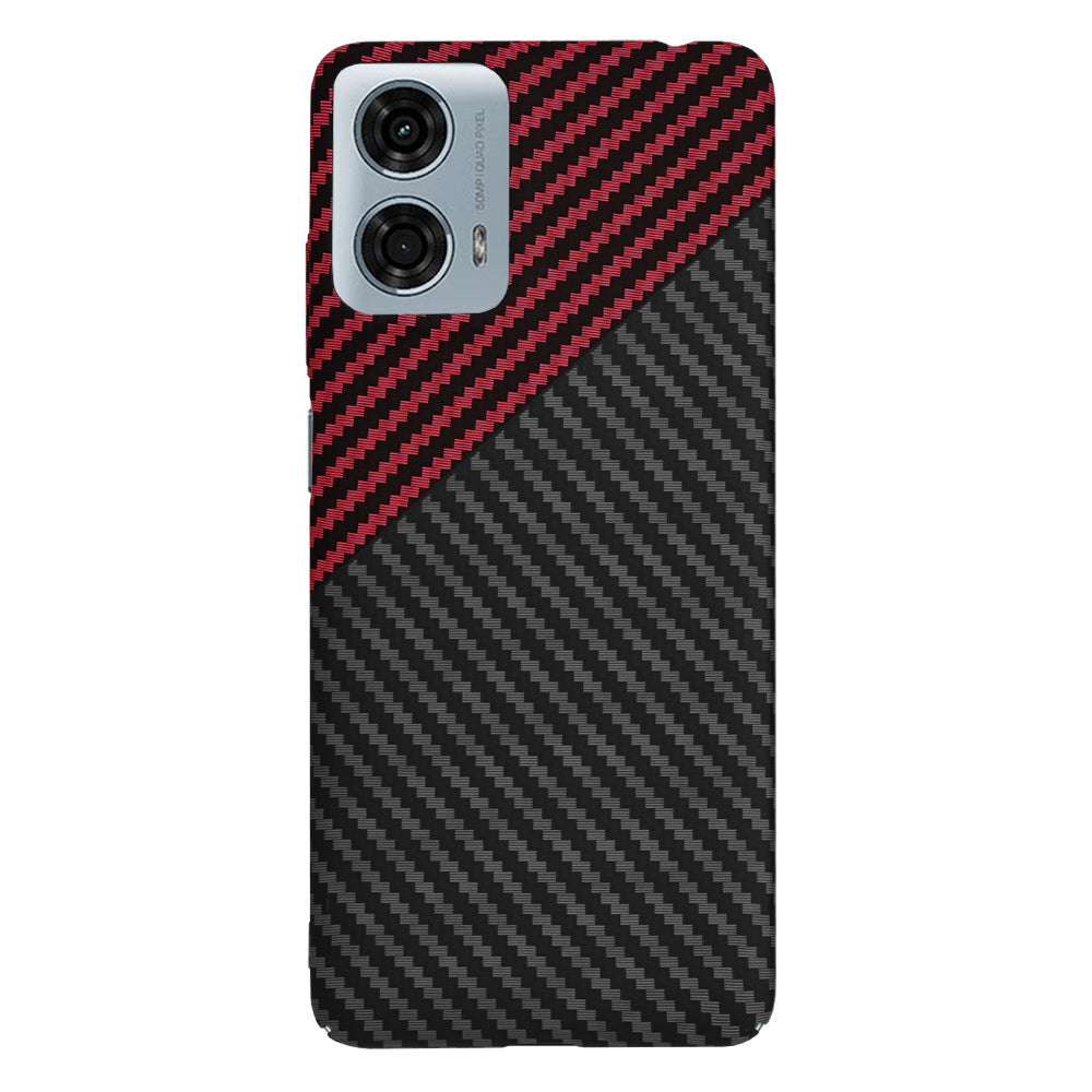 Custodia per Motorola Moto G24 Power, Techsuit, Carbonite FiberShell, Nero Rosso