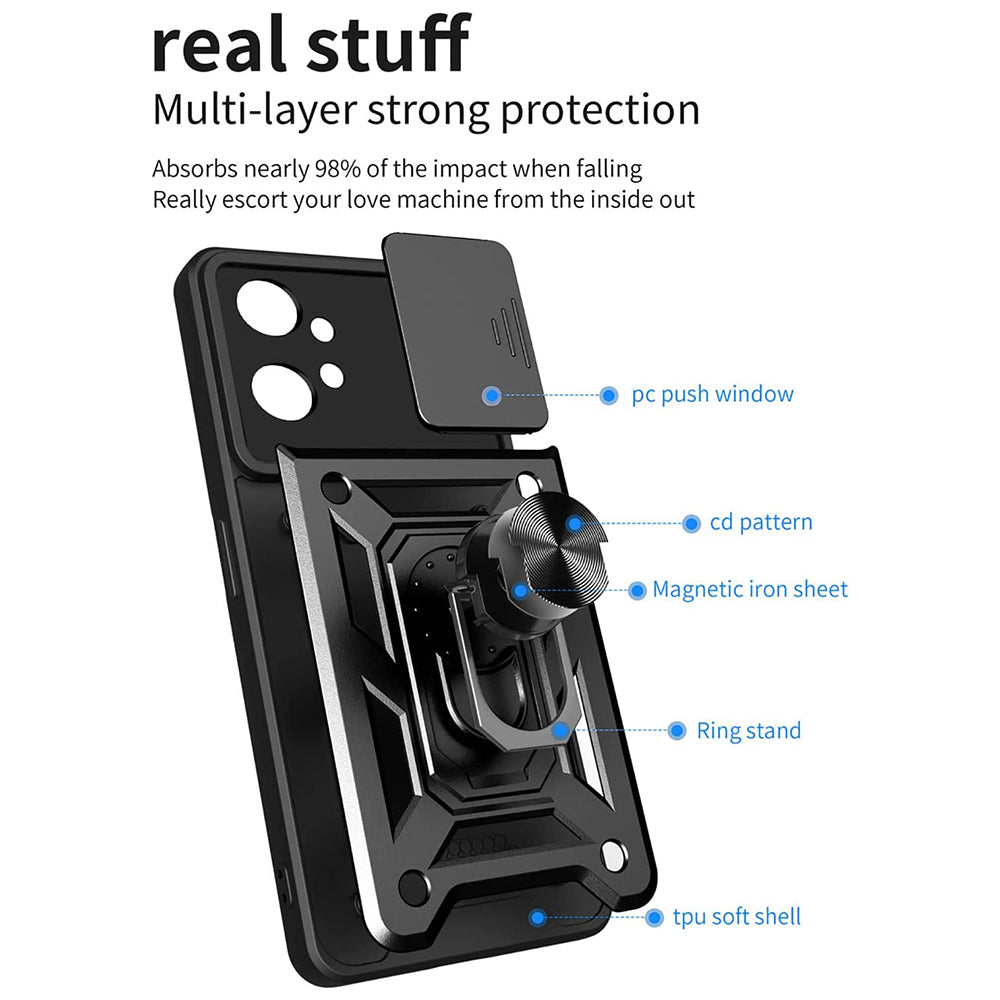 Custodia per Motorola Moto G32, Techsuit, CamShield, Nera