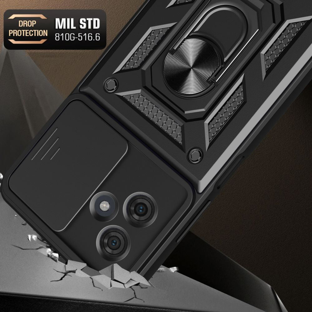 Custodia per Motorola Moto G54, Techsuit, CamShield, Nera